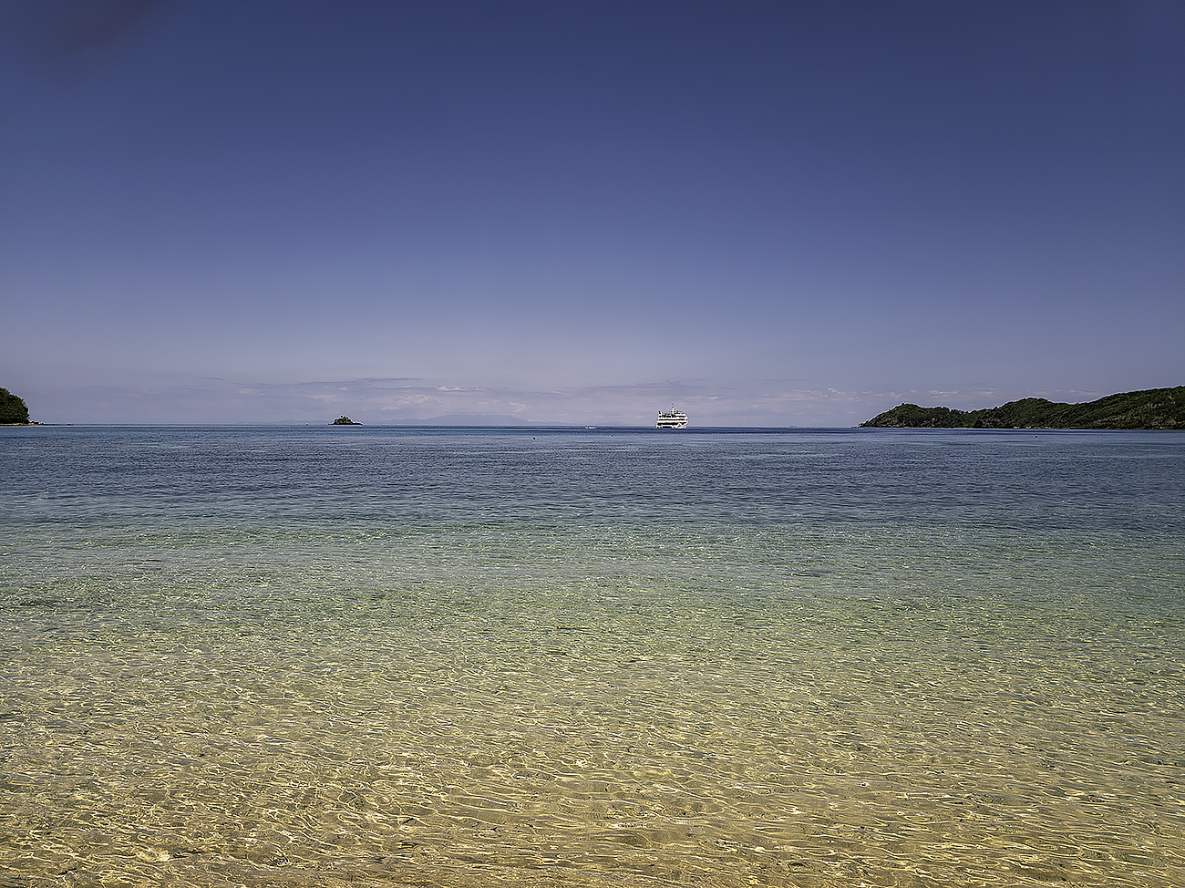 2024 stepember enjoying an afternoon view off mantaray island fiji as the cruise ship sails away